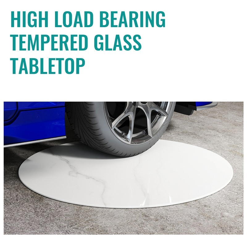 20″-36″ Inch Round Tempered Glass＋Marble Pattern Table Top for Indoor & Outdoor