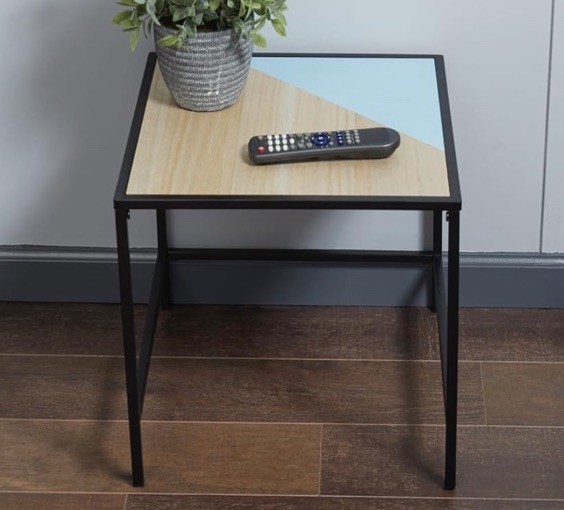 Home Basics Table 15.75” X 15.75” X 15.75” Color: Black and Natural TT39581