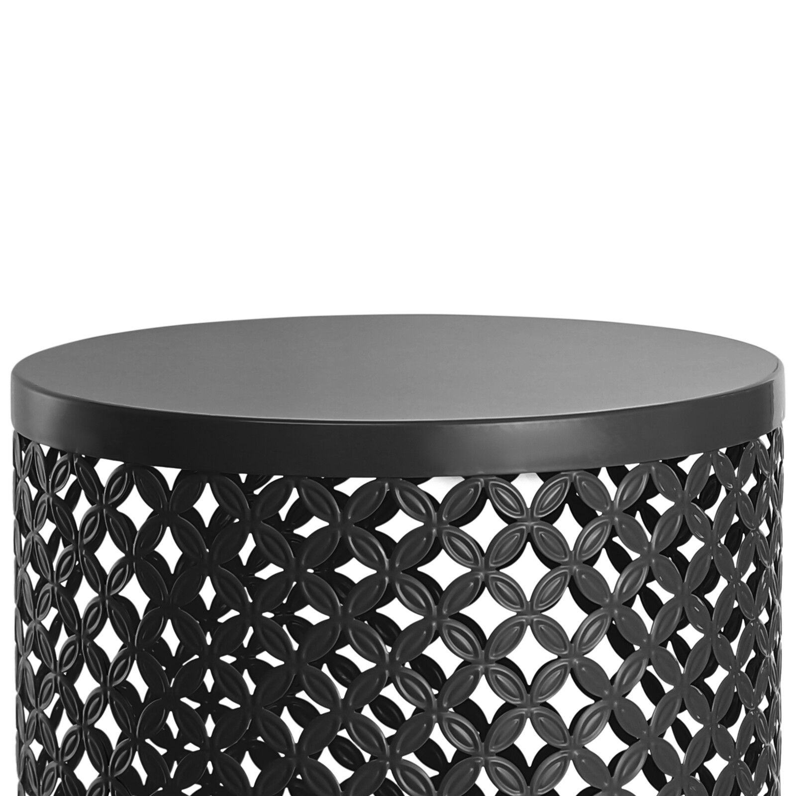 3PCS Black Outdoor Side Table, Metal Frame Accent Table, Modern End Table