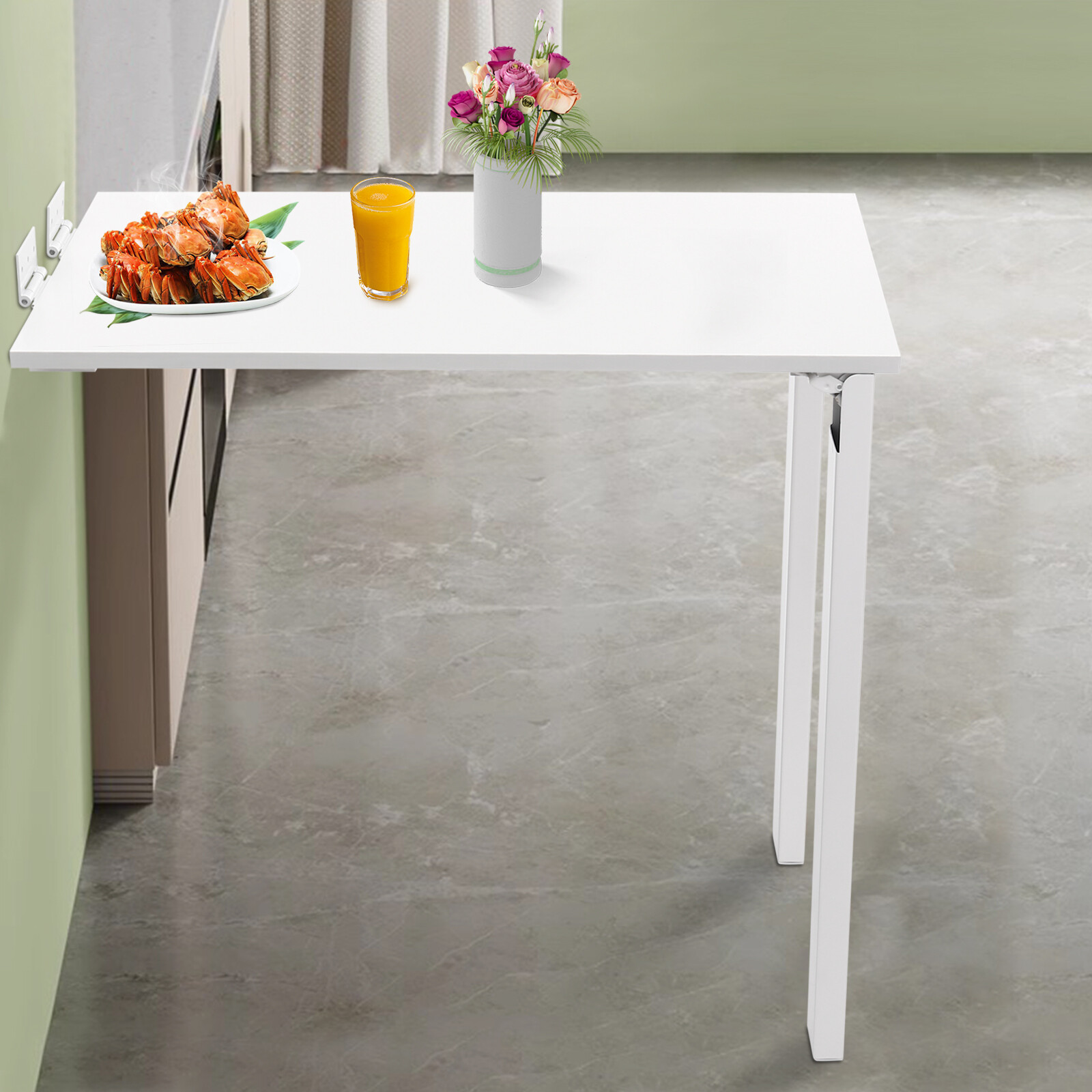 White Wall Mounted Folding Table Wood Folding Dining Table Folding Table