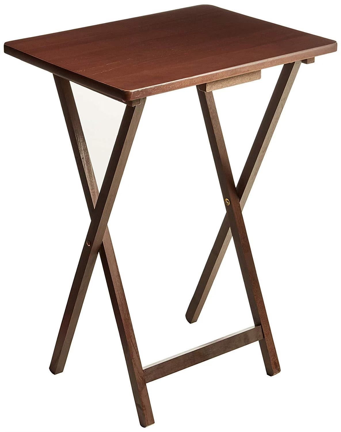 Rubberwood Folding TV Tray Table, Walnut, 19″ x 14.5″ x 26″ Fast delivery