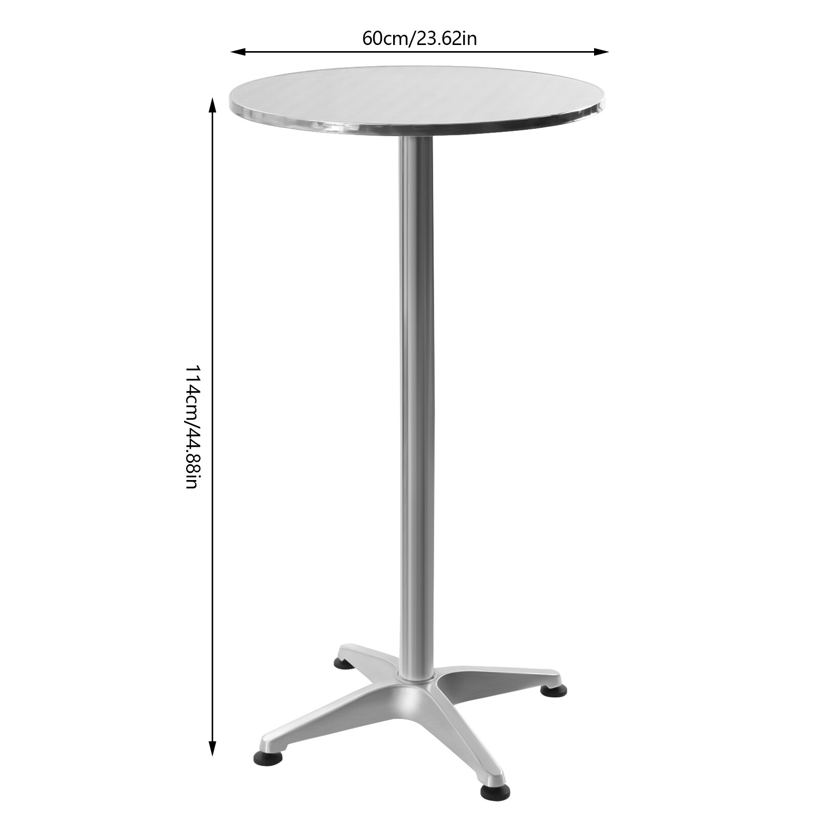 23.6″ Round Pub Table Bistro Bar Height Cocktail Table W/ 90° Foldable Table Top