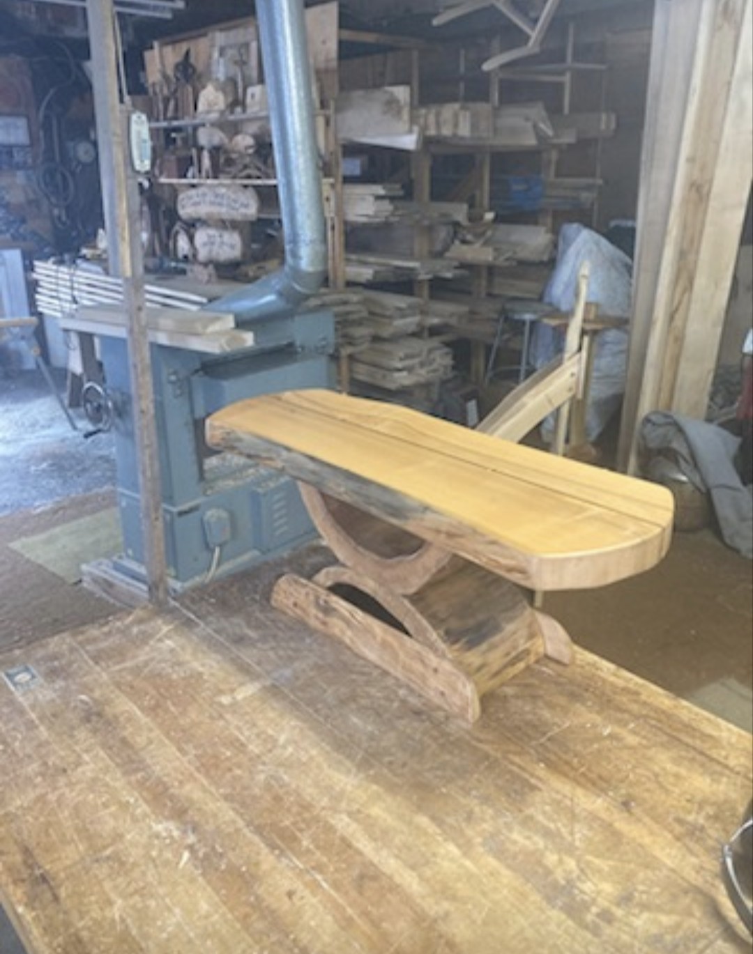 Handcrafted Live Edge Red Maple, Table Rustic Rectangular