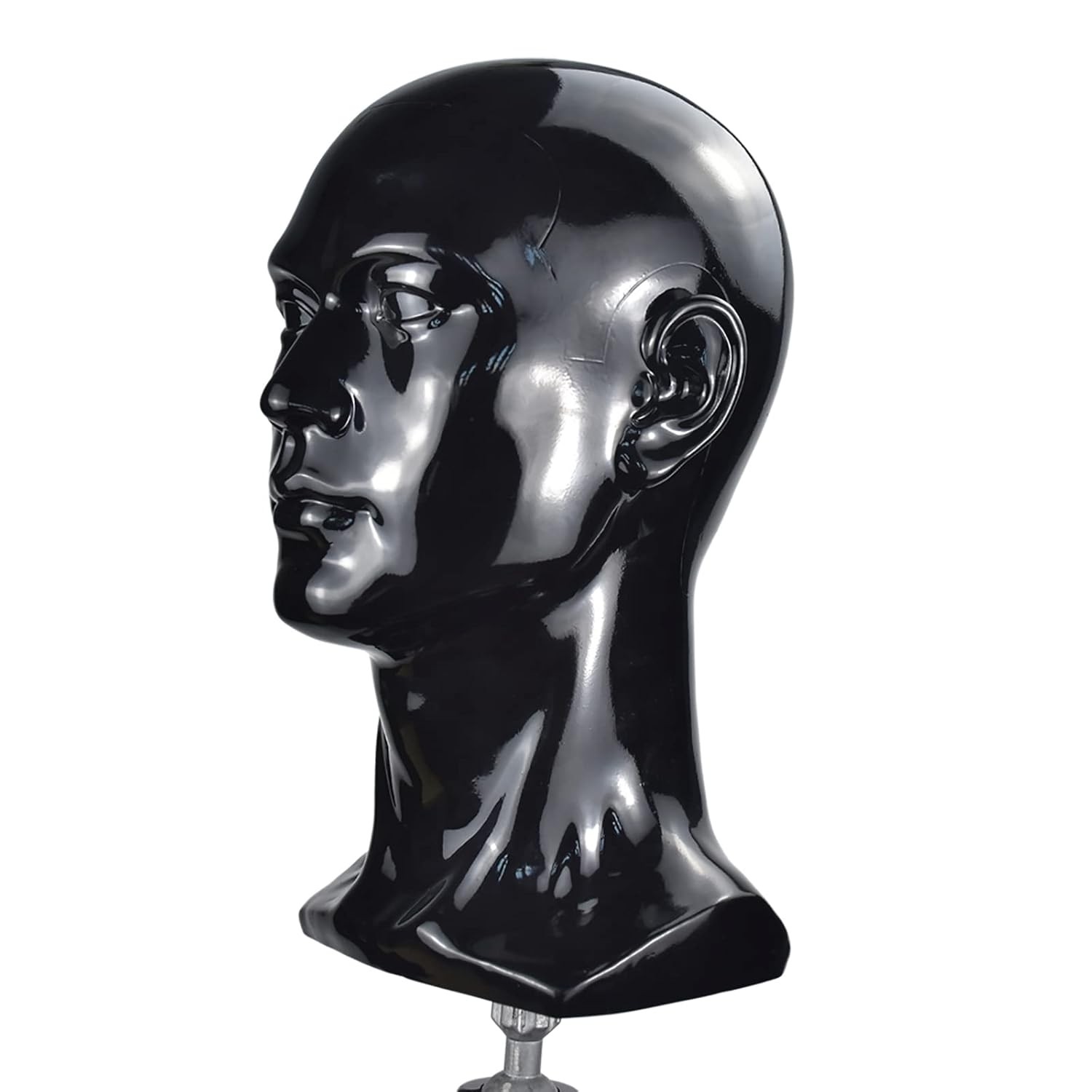 PVC Mannequin Head Black Male Manikin Dummy Stand Model Display Hat black