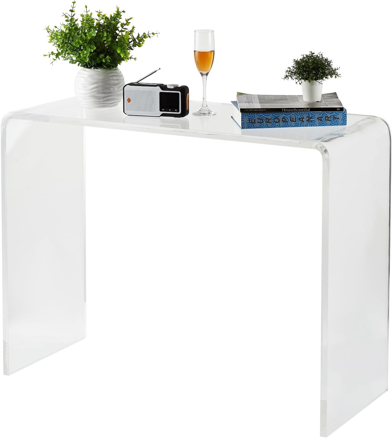 Modern Acrylic Console Table Transparent Narrow Side Table