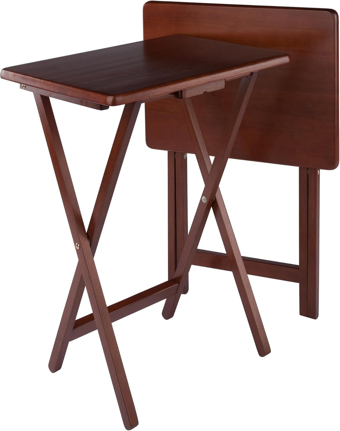 Alex Set of 2 Foldable Snack Tables, Easy to Store Small Portable Fold up Table