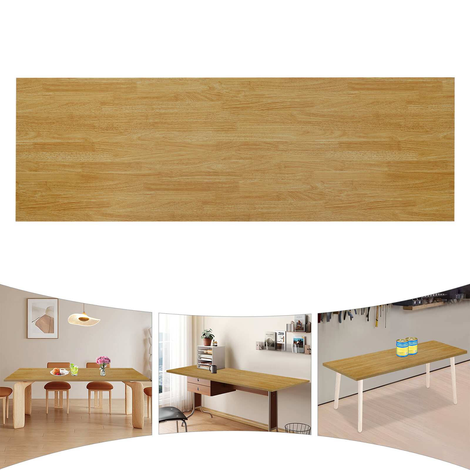 70.86*23.62*1.38in Wood Color Plywood Rectangular Adaptable CountertopTabletop