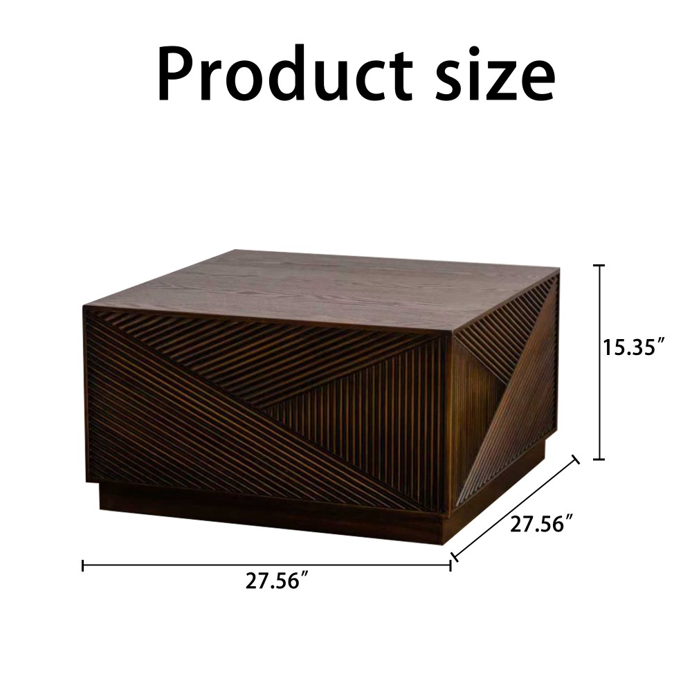 Modern Square Coffee Table No Assembly Required Living Room Multicolor Design