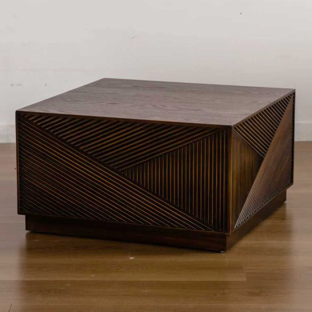 Modern Square Coffee Table No Assembly Required Living Room Multicolor Design