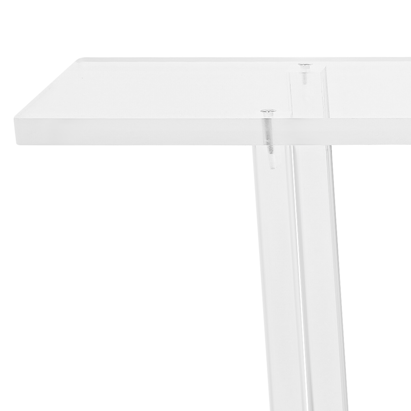 Acrylic Table Clear Entry Table Small Entryway Table W/ Open Shelves 100×80×20cm