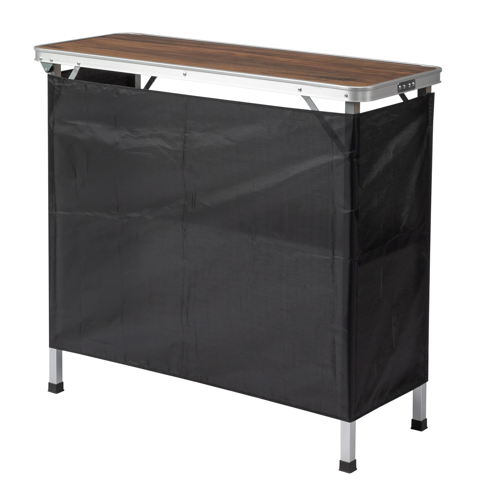 Portable Folding Bar Table With Shelf, Tradeshow Podium Table