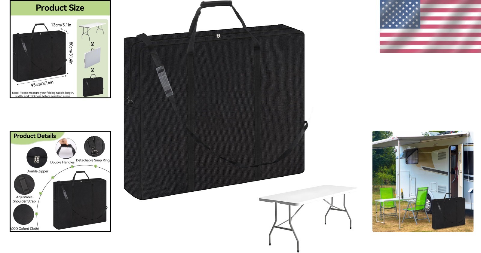 6Ft Folding Table Storage Bag, Waterproof Heavy Duty 600D Large Carrying Bag …