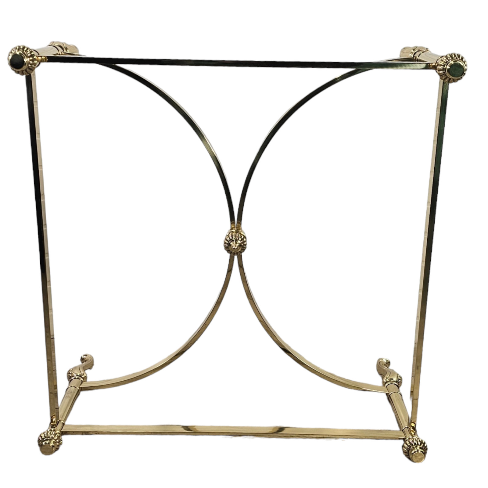 Vintage Italian Brass & Glass Coffee Table Hollywood Regency Palm Beach 38.75″