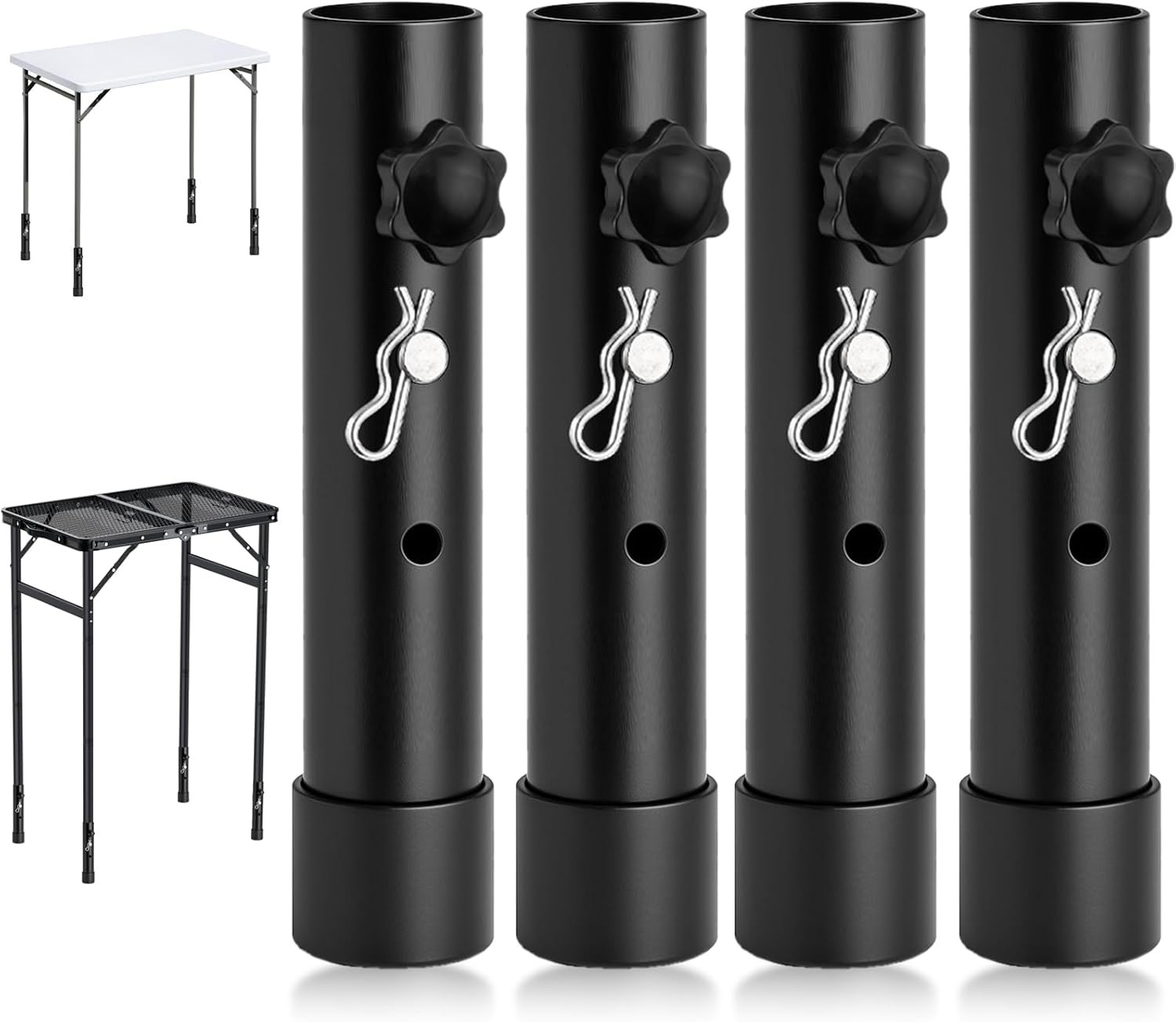4Pack Folding Table Leg Extenders 2 Levels Adjustable Height Rise Up to 5.3”