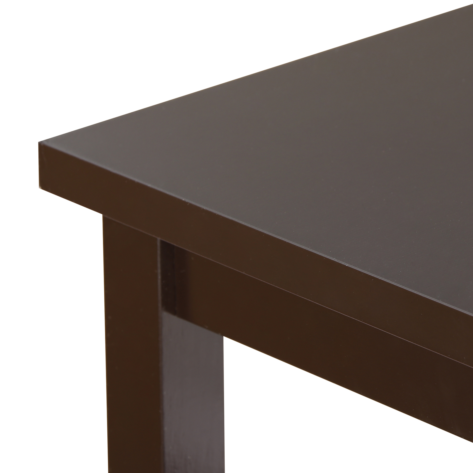 End Table with 2 Drawer and Shelf Narrow Desk for Home Office Storage Unit Brown