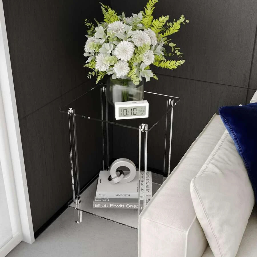 Acrylic Bedside Table Small Modern Minimalist Side Table Transparent