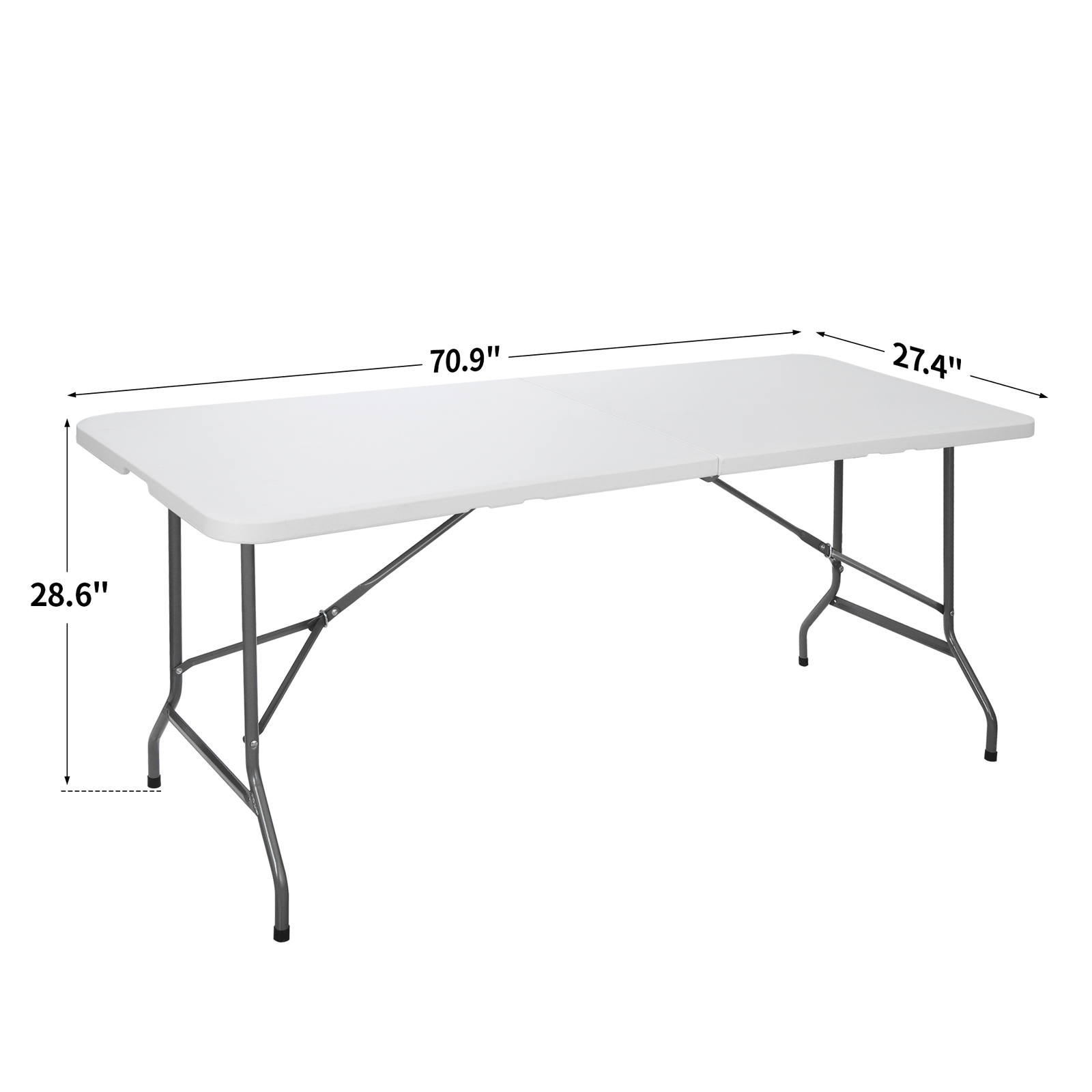 6′ Folding Table Portable Plastic Indoor Outdoor Picnic Party Camp Dining White