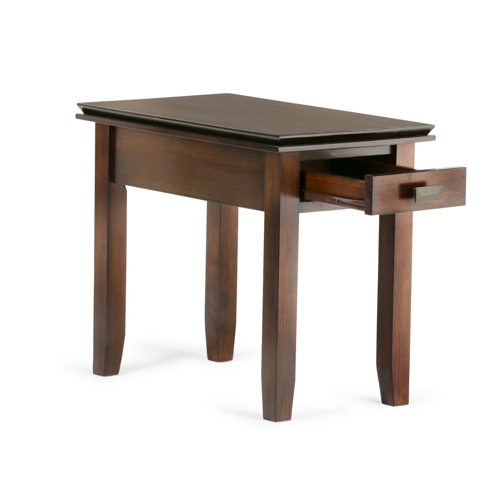 Artisan 14″ Solid Wood Transitional Narrow Side Table in Russet Brown (Setof 2)