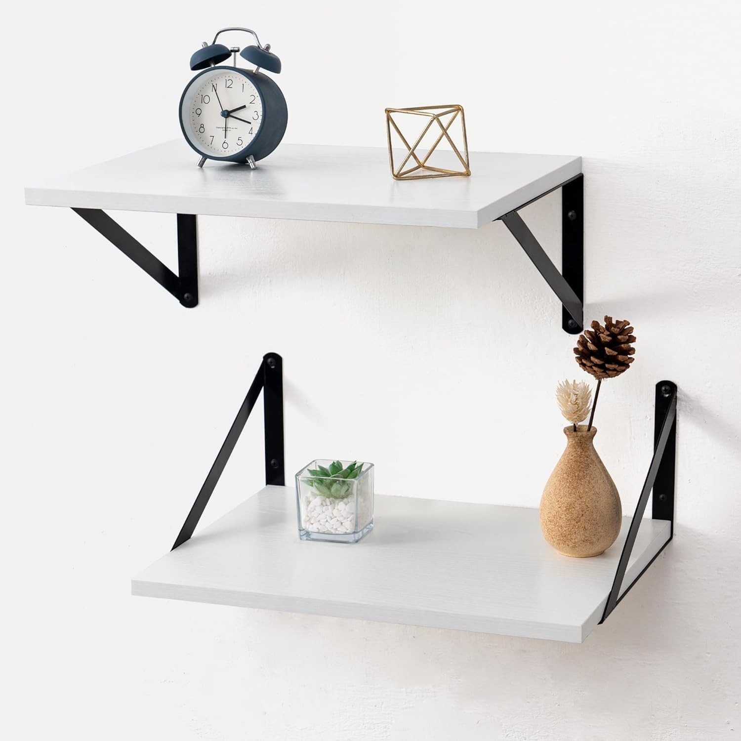 Axeman Deep Floating Shelves for Wall, 12 Inch White 16 in,