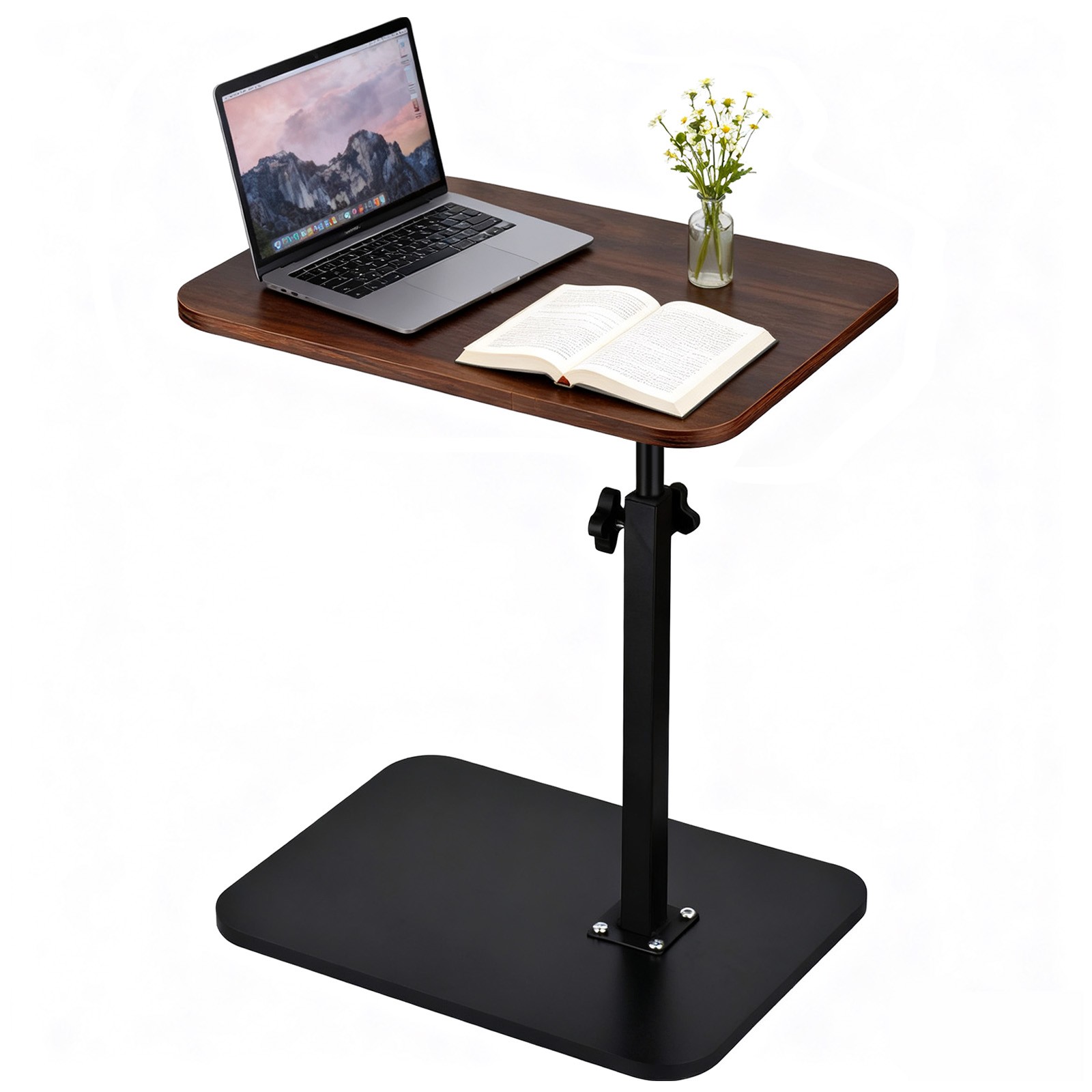 C Shaped Table End Table for Couch Adjustable Height 360° Swivel Tray Sofa Table