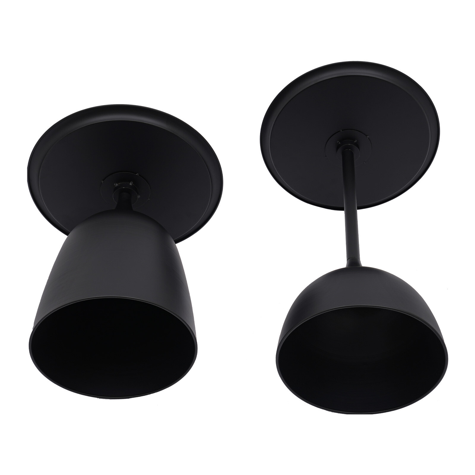 Matte Black 2-Piece Round Iron Side Table Set 23.6″ & 16.9″ For Living Room