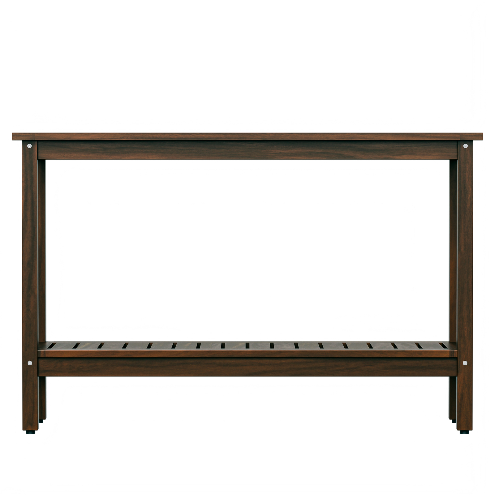 Outdoor Wooden Console Table with 2 Tier Shelf Patio Side Accent Table Coffee