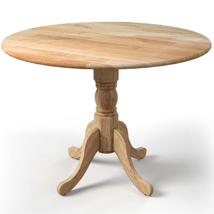Solid Wood Round Farmhouse Kitchen Dining Table Natural Finish 40in