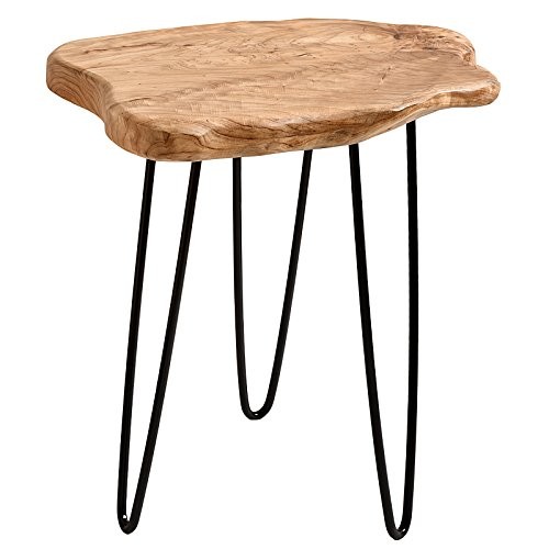 Live Edge Cedar End Table, Unique Desktop Side Table,19″ L x 16″ W x 20.5″ H