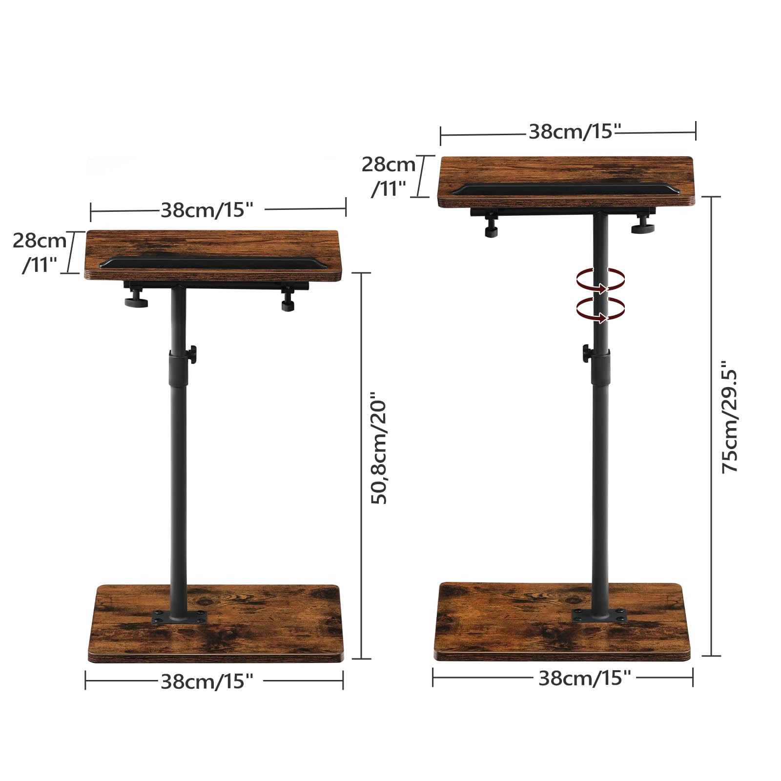 JAXPETY TV Tray Table Folding Dinner with Cup Holder Adjustable Desk 3 Angle