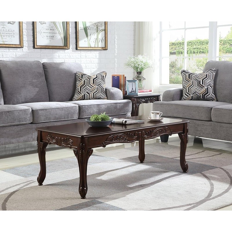 Coffee Table Living Room Table Traditional Rectangular 24″D x 48″W x 18″H