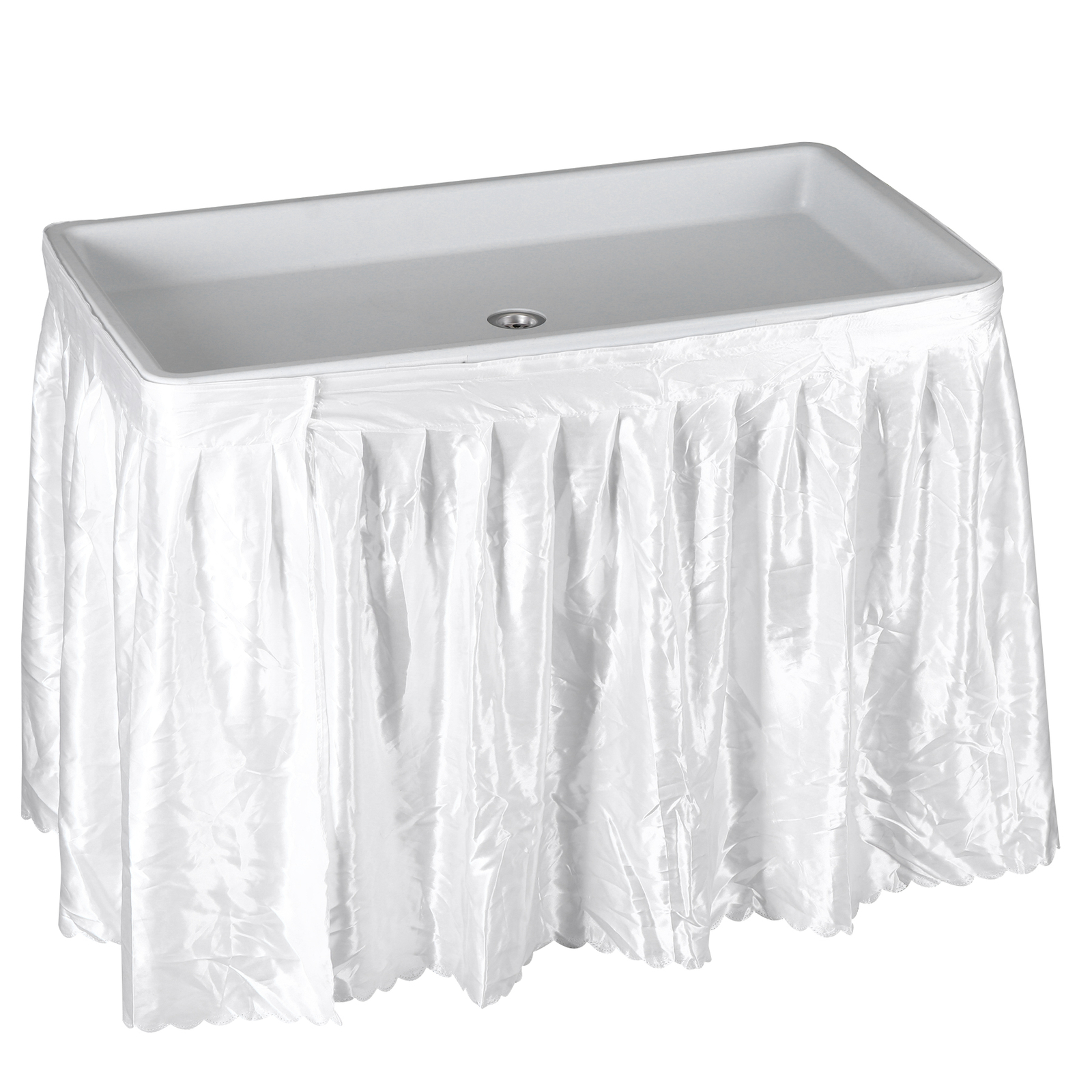 40.5” Folding Ice Cooler Table with Detachable White Skirt Party Table Outdoor