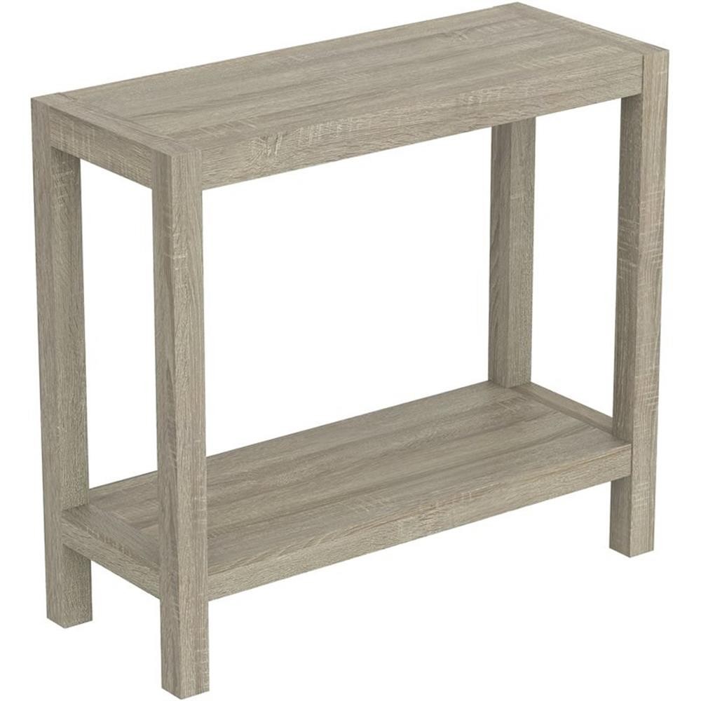 Pemberly Row Modern 26″L 1-Shelf Console Table in Dark Taupe