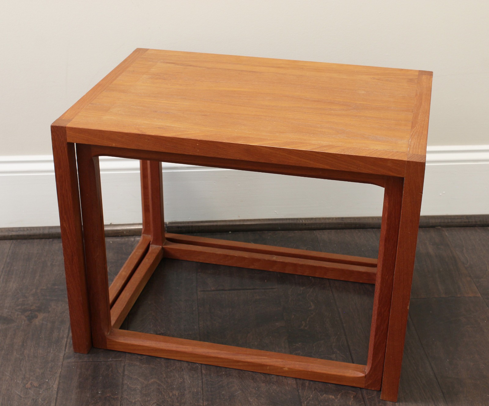 Kai Kristiansen Retro Danish Teak 60s Modern Nesting Tables Side (2) Pieces