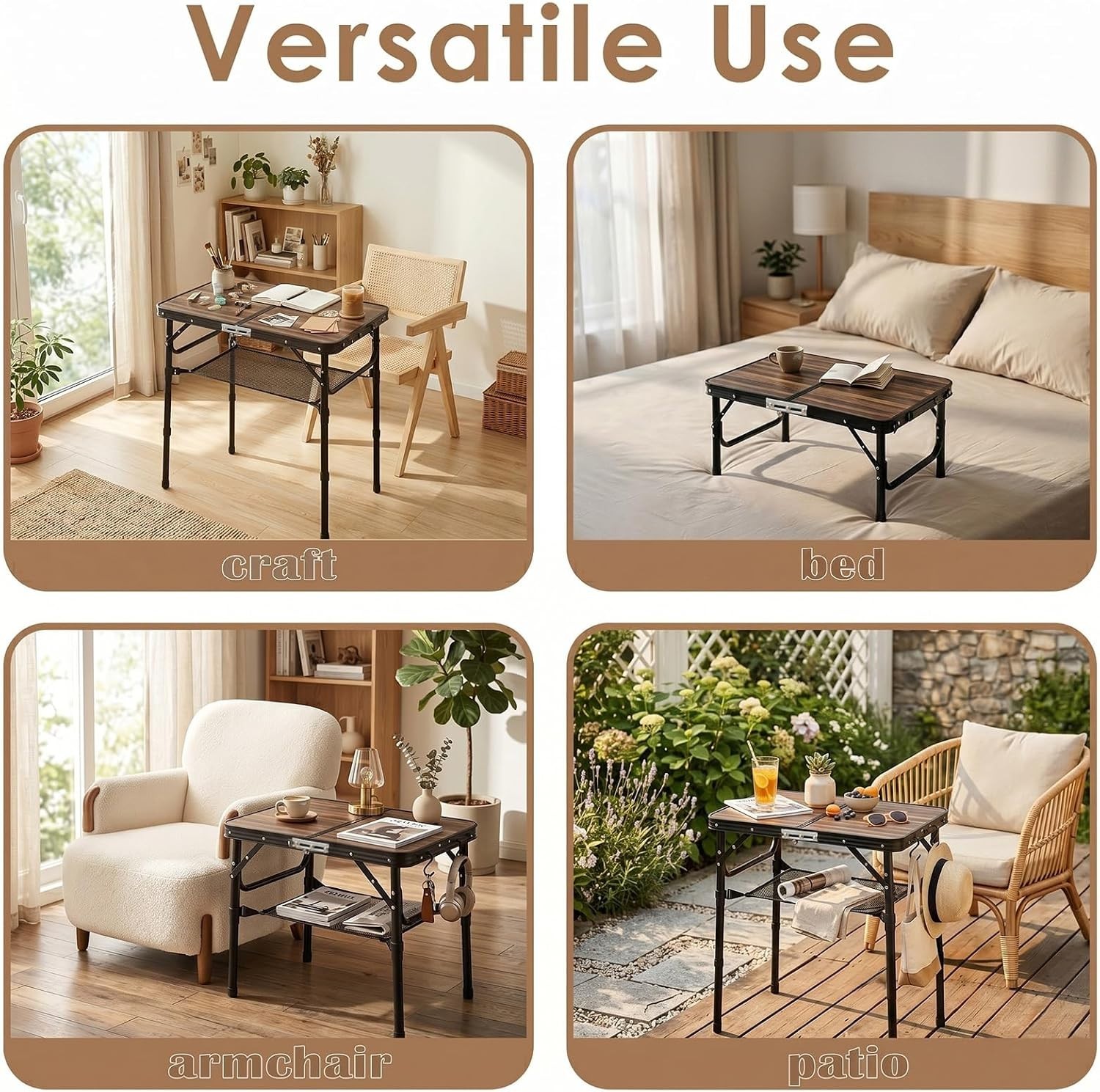 Versatile Portable TV Dinner Table with Detachable Storage – Indoor & Outdoor