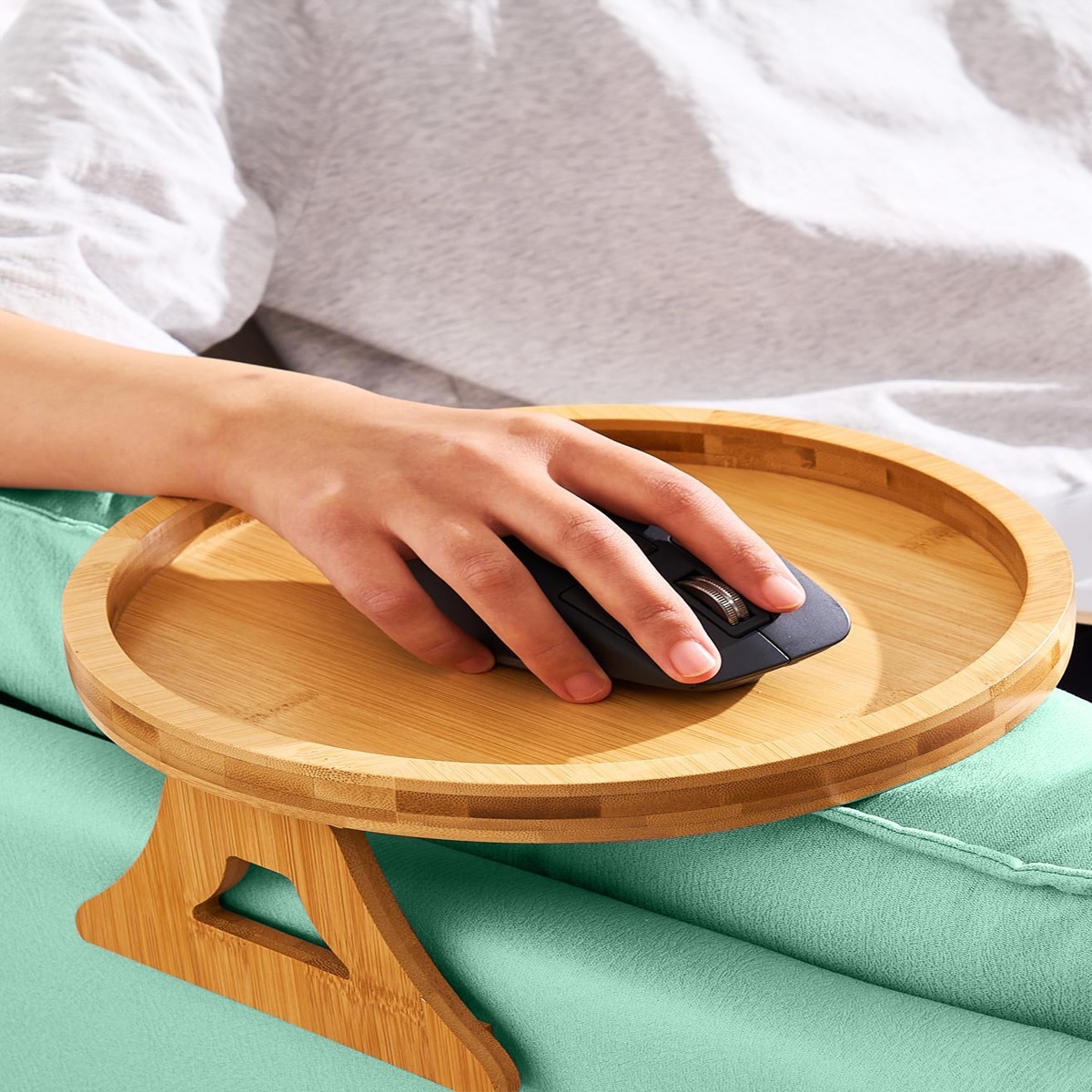 Sofa Arm Tray Table Clip-Bamboo Sofa Clip Side Table-Wide Sofa Arm Table
