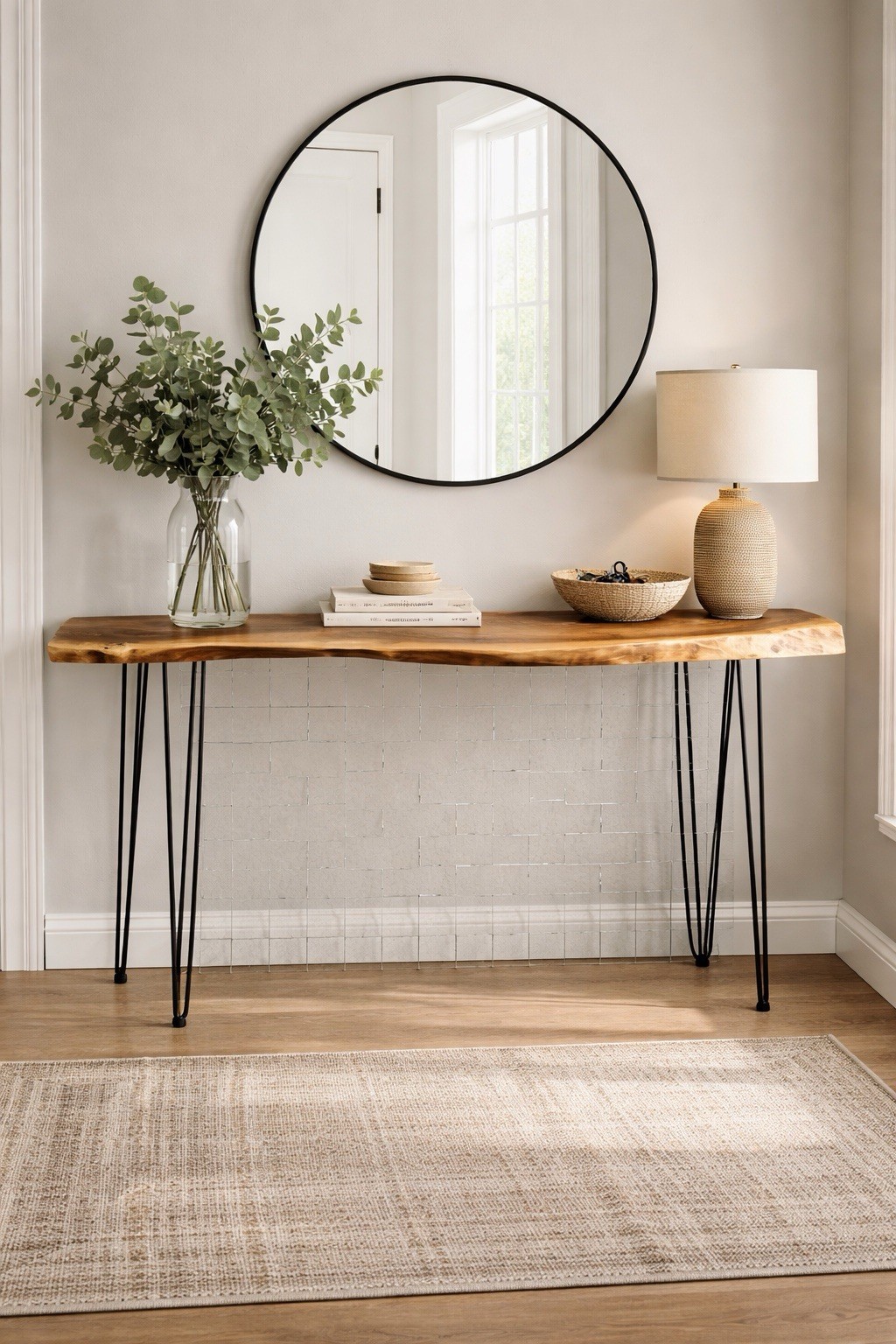 Handcrafted Live Edge Walnut Sofa Table 64” | Solid Wood Console Table