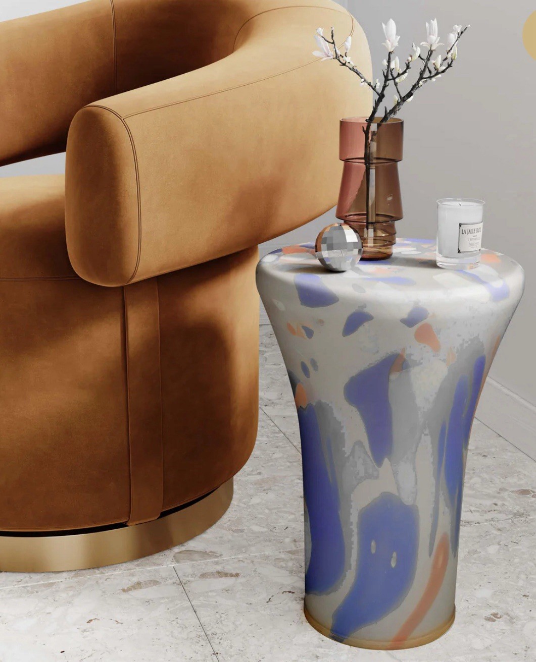 Tov Journee Glass Side Table Multicolor