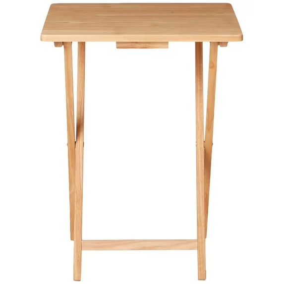 Mainstays Folding Tv Tray Table Dinner Portable Desk Natural 19 X 15 X 26 In