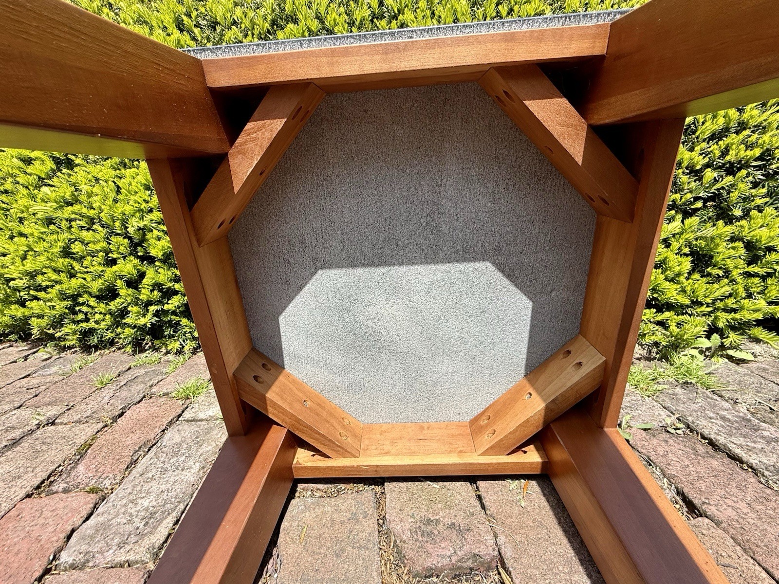 Vintage MCM Walnut & Granite Top END SIDE/TABLE Mid Century Modern