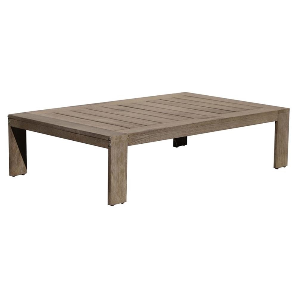 Pangea Home Harbor 13×51″ Modern Eucalyptus Wood Coffee Table in Brown Finish
