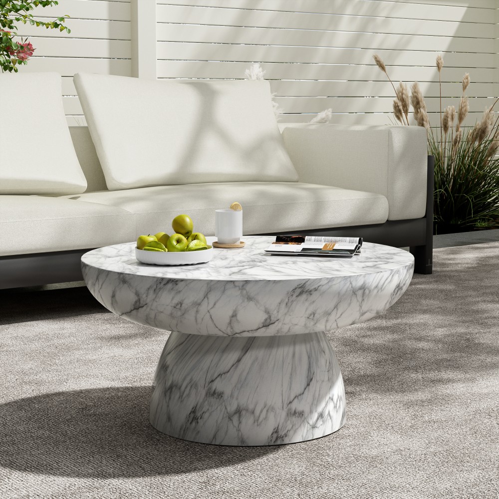 Faux Marble Coffee Table Both Indoor Outdoor Use