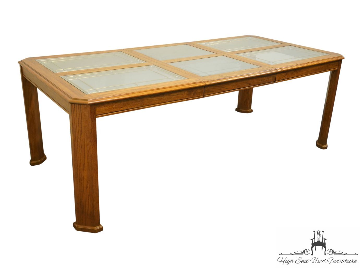 AMERICAN DREW Italian Modern 85″ Glass Topped Dining Table 53-760