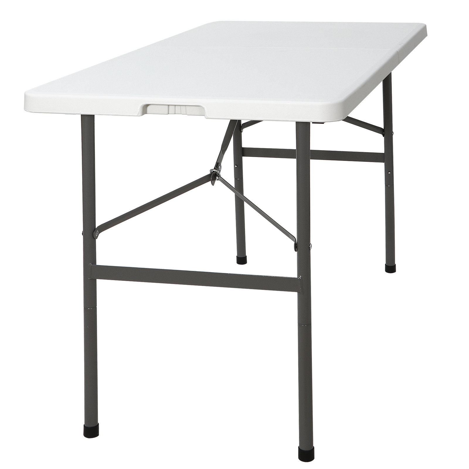 4FT Plastic Folding Table Fold-in-Half Picnic Camping Table with Carrying Handle