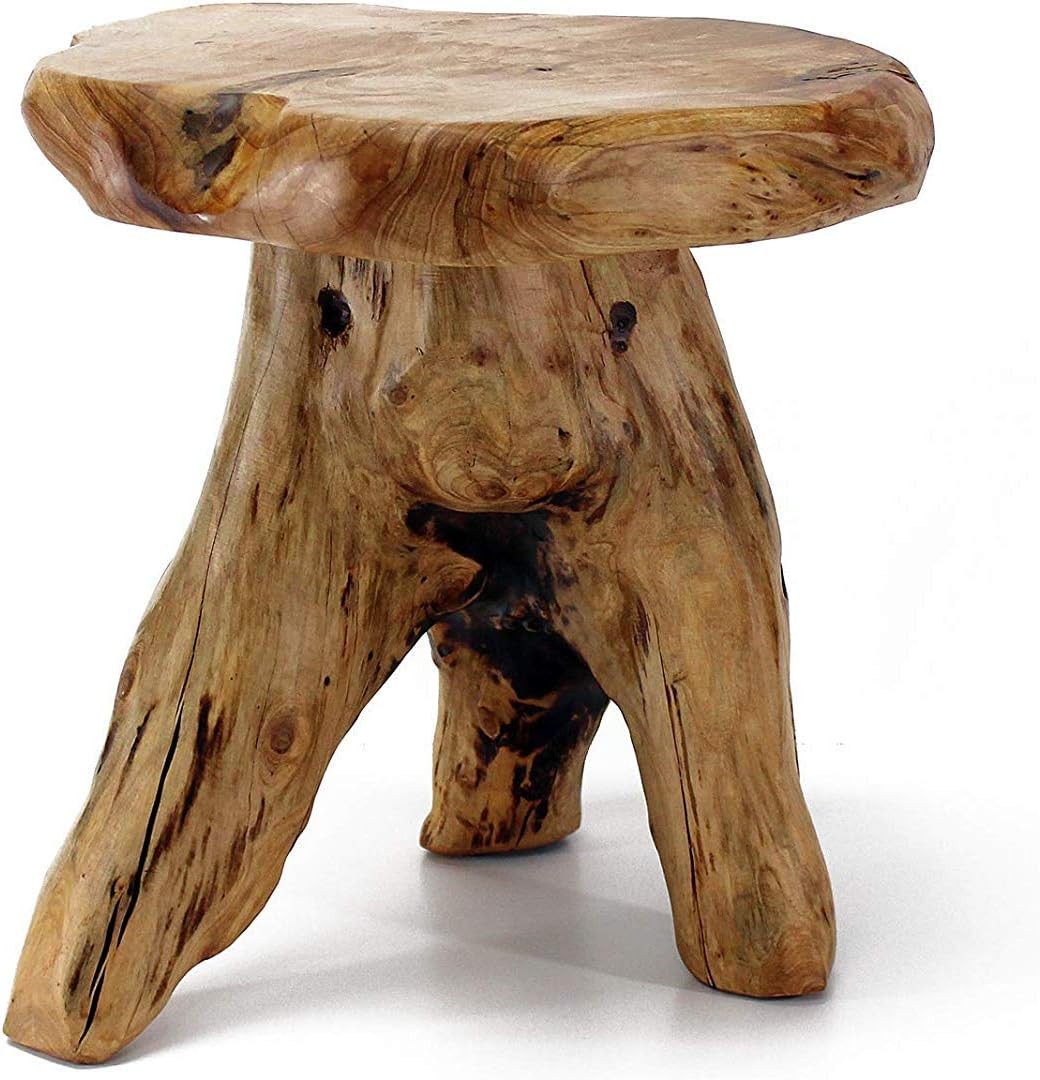 Natural Cedar Stump Stool, 14″ End Table, Live Edge Side Table, Plant Stand, Sma