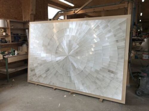 Selenite Dining Table, Crystal healing Gemstone Table, Cafteria Table Furniture