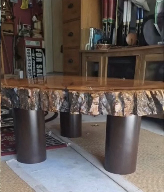 Originals in Furnishings Live Edge Wood Coffee Table Rustic 50x34x15 in