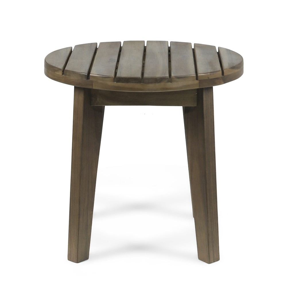 Outdoor Side Table 16″ Acacia Wood Teak Finish Patio