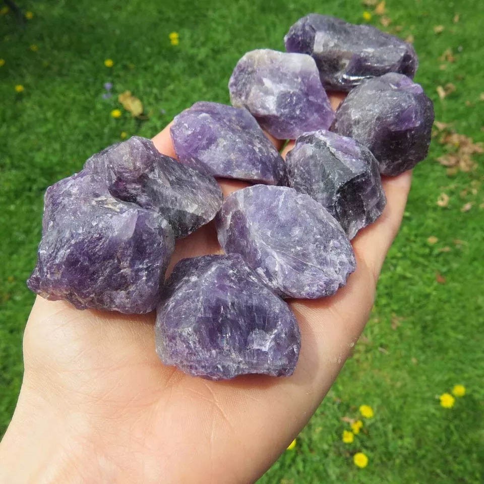 Natural Amethyst Stone Table Top – Purple Crystal Slab Dining Table – Home Decor