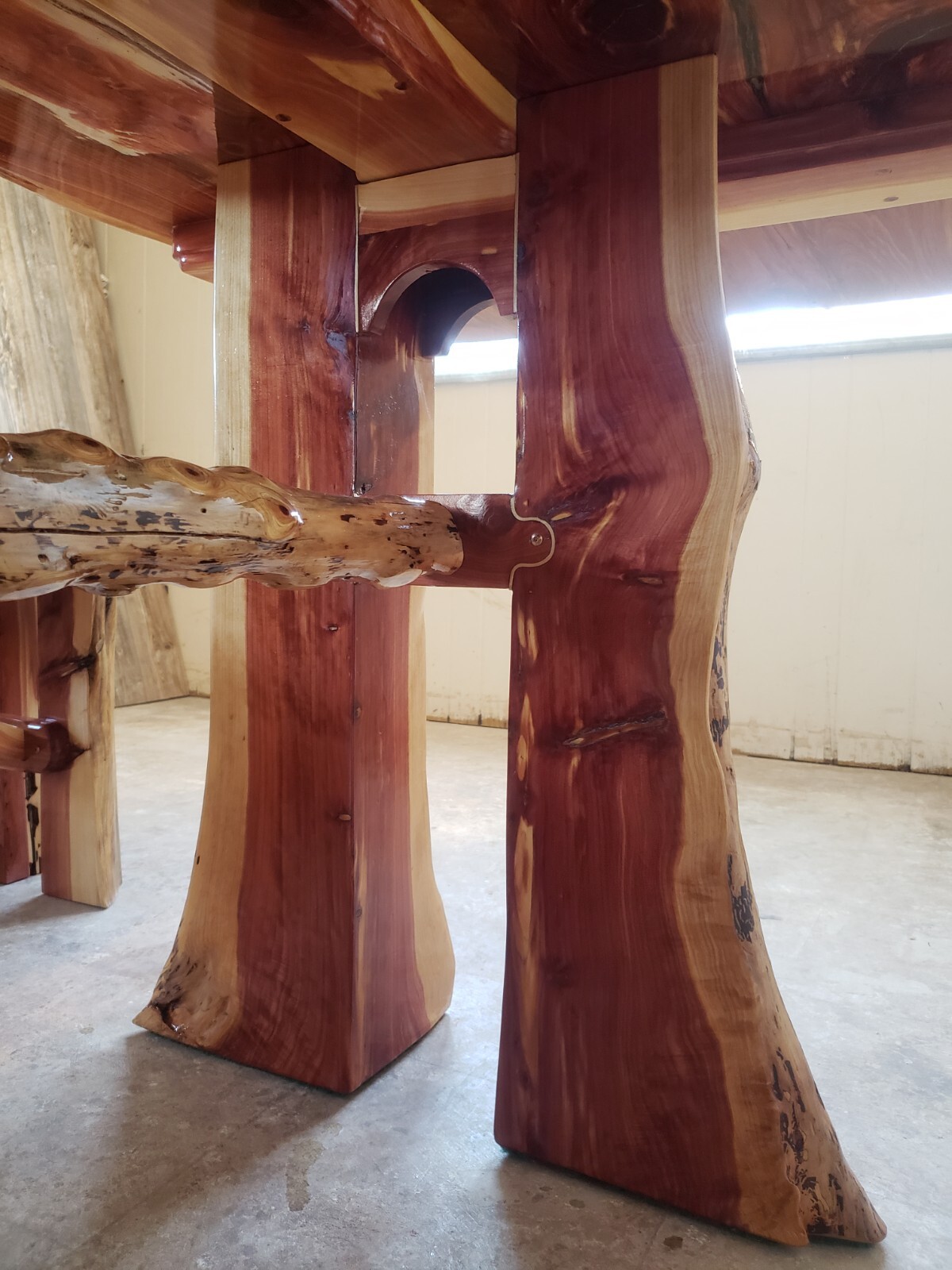 Live Edge Cedar Epoxy Table& bench