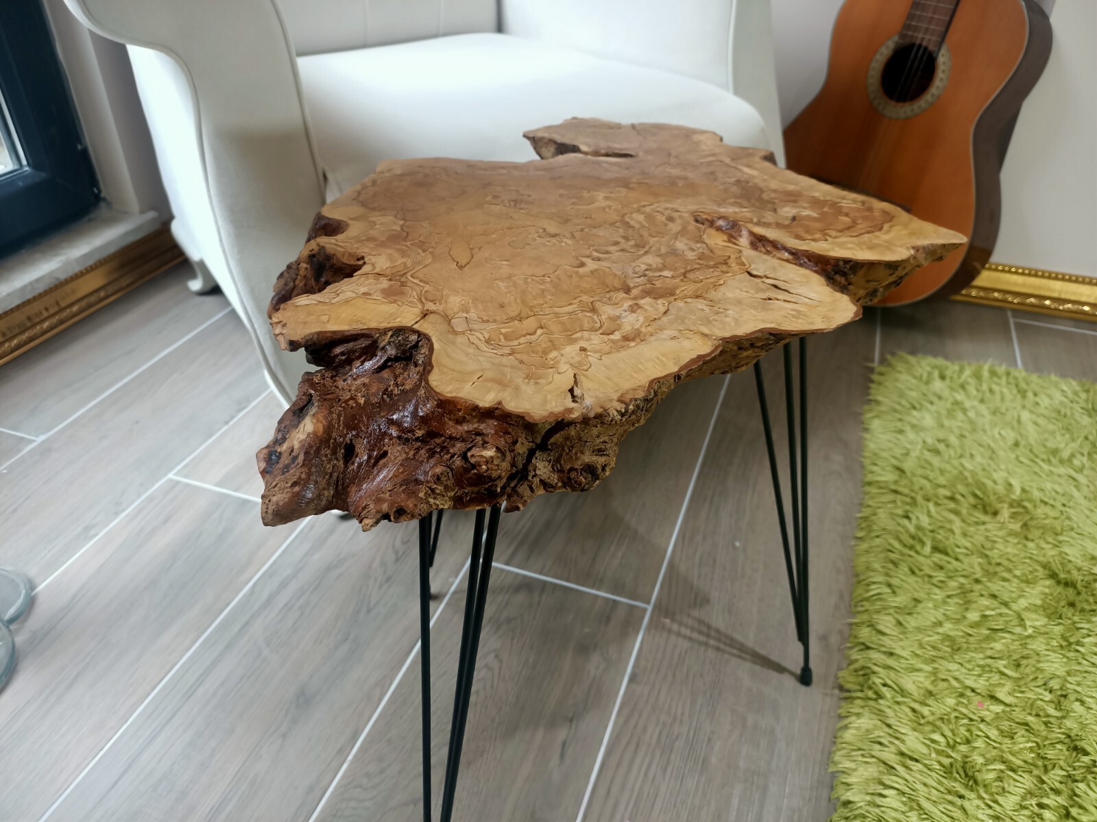 live edge wood coffee table Solid wood Table Olive table Rustic Coffee Table